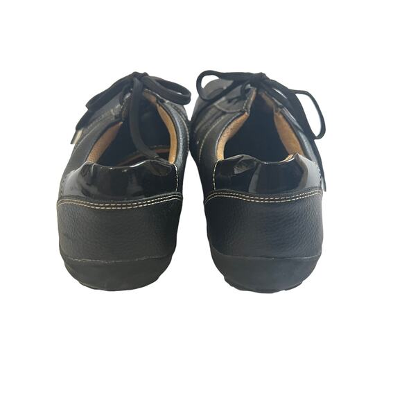 Naturalizer Black Leather Floret Lace Up Sneakers 9W - Picture 7 of 9